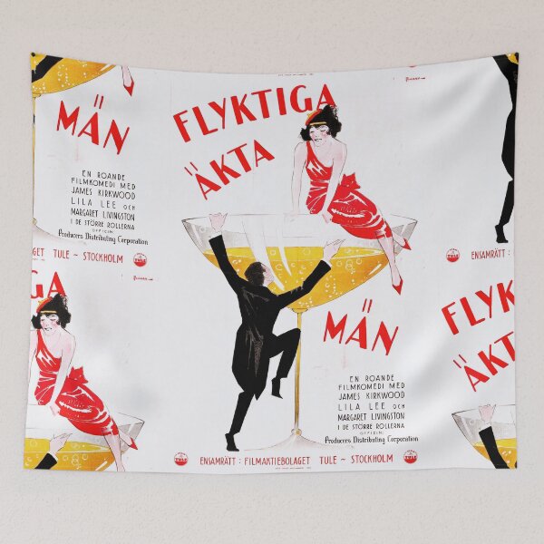 Item preview, Vintage 1920s Movie Poster | Flyktiga 'Äkta' Män | Art Deco Style | Roaring Twenties Glamour & Flapper Fashion designed and sold by artofuniverse.