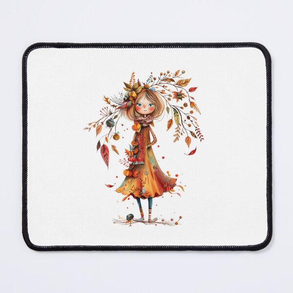 Item preview, Autumn Fairy Girl Whimsical Nature Illustration designed and sold by Gallory Hive.