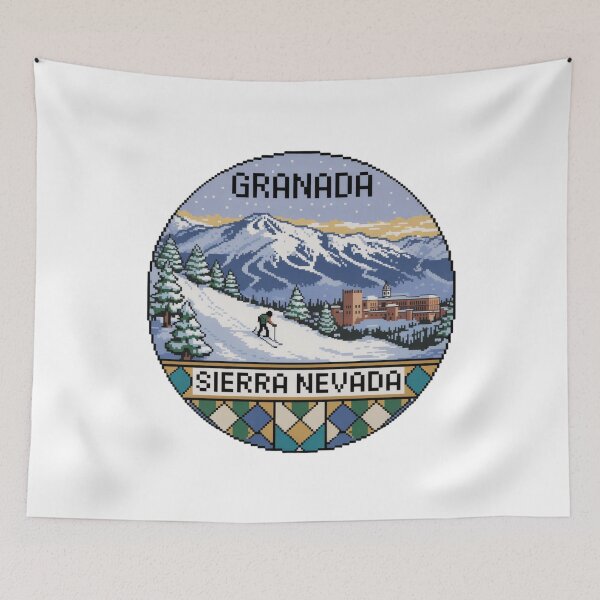 Item preview, Granada España Pixel Art: Sierra Nevada Ski Scene designed and sold by CircinusStore.