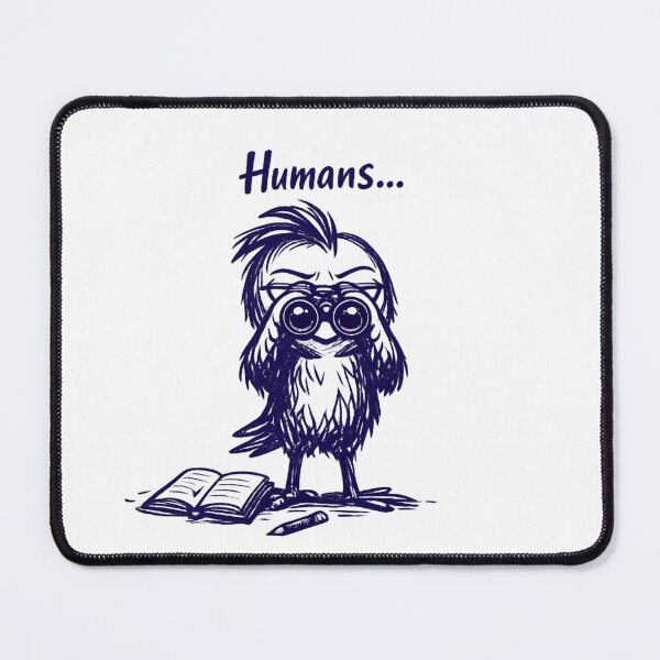 Item preview, Chipy the Bird – Humans… | Funny Observing Bird Sticker designed and sold by InnerwayStudio.