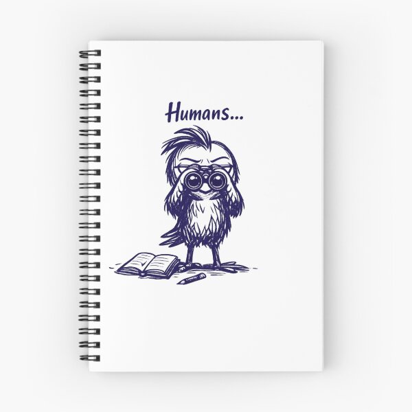 Item preview, Chipy el Pájaro – Humanos… | Pegatina divertida de un pájaro observador designed and sold by InnerwayStudio.
