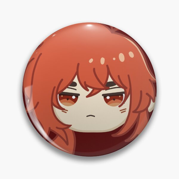 Item preview, Diluc Chibi Icon designed and sold by mranvan.