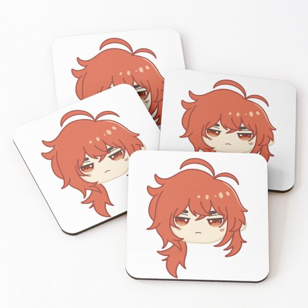 Item preview, Diluc Chibi Icon designed and sold by mranvan.