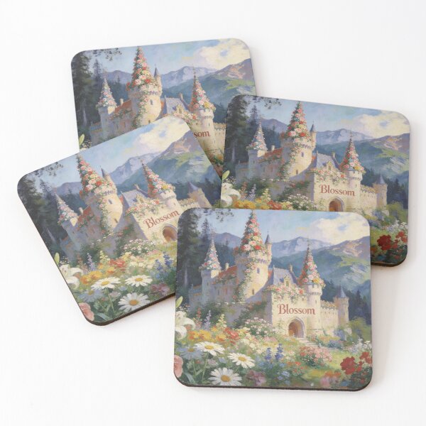 Item preview, Magical Castle in Mystery Wood, Impressionism Style Floral Mountain Scene designed and sold by BlareBlare.