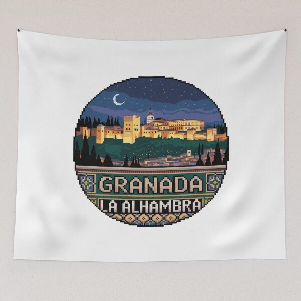 Item preview, Granada España Pixel Art: Alhambra Night View designed and sold by CircinusStore.