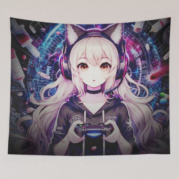 Item preview, Shattered Anime Gamer Cat Girl  designed and sold by IsotonicLunarCat.