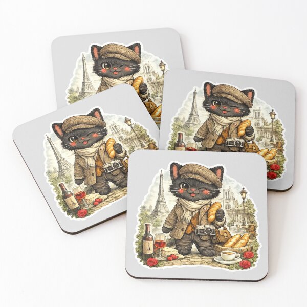 Item preview, Black Cat Travel to a Romantic City designed and sold by Cat-loveparttime.