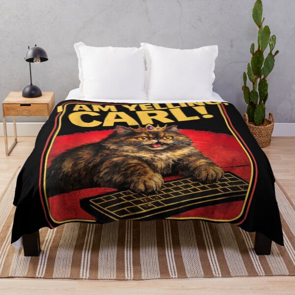 Item preview, I Am Yelling Carl Funny Cat Meme Keyboard Rage Humor designed and sold by SaboCollita.