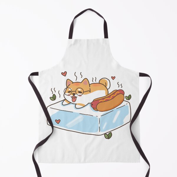 Item preview, Funny Hot Dog Shiba Inu Chilling on Ice Cube Kawaii Pun designed and sold by Minimochi Art.