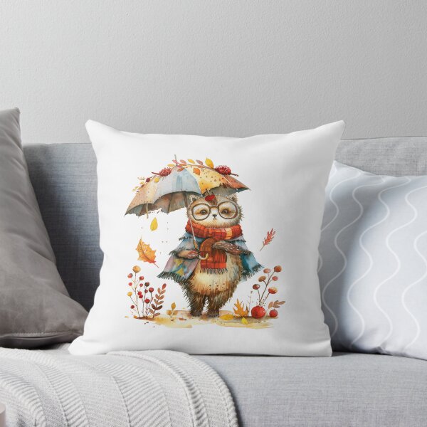 Item preview, Cute Autumn Owl With Umbrella Illustration designed and sold by Gallory Hive.