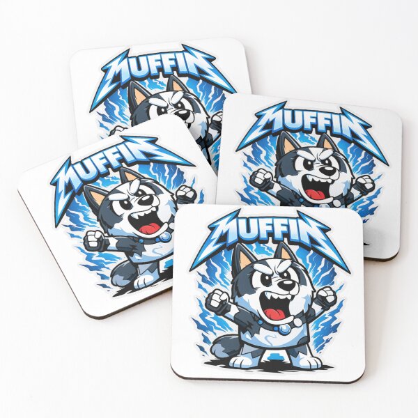 Item preview, Angry Muffin Husky Lightning Cartoon – Funny Metal Style Dog Illustration designed and sold by Dospart.