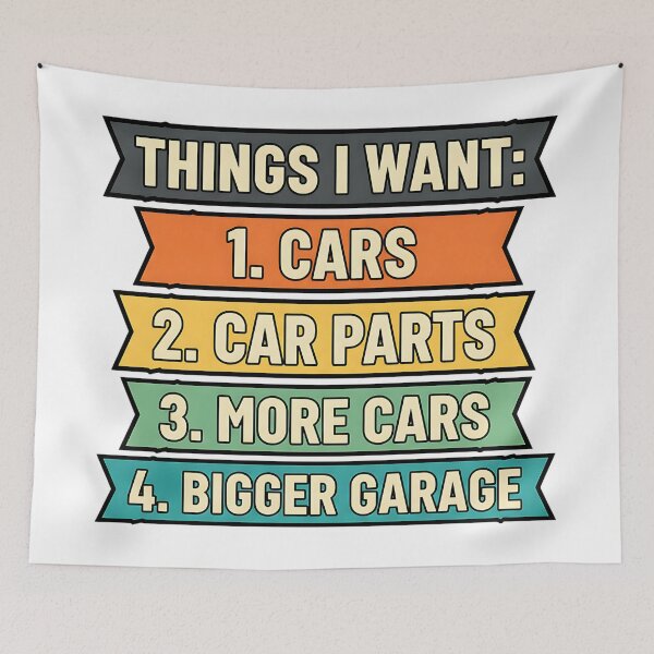 Item preview, Retro Things I Want Car Enthusiast Dream List designed and sold by ArtDesignTp.