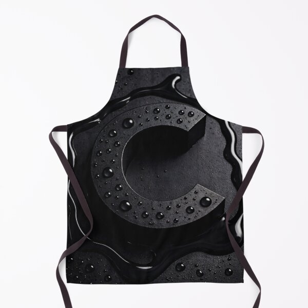 Item preview, Black Letter C Monogram – Glossy Water Droplets Dark Minimal 3D Initial designed and sold by Kaleidoscope Print.