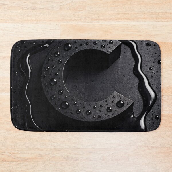Item preview, Black Letter C Monogram – Glossy Water Droplets Dark Minimal 3D Initial designed and sold by Kaleidoscope Print.