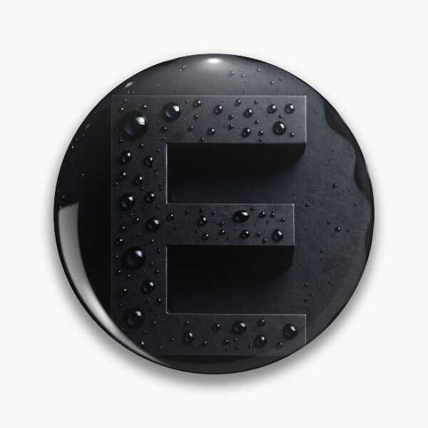 Item preview, Black Letter E Monogram – Glossy Water Droplets Dark Minimal 3D Initial designed and sold by Kaleidoscope Print.