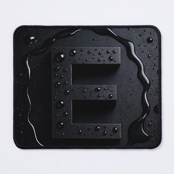 Item preview, Black Letter E Monogram – Glossy Water Droplets Dark Minimal 3D Initial designed and sold by Kaleidoscope Print.