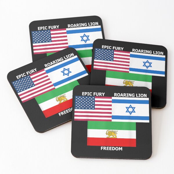 Item preview, Epic Fury Roaring Lion Freedom USA Israel Iran Patriotic Graphic Design designed and sold by River Silva.