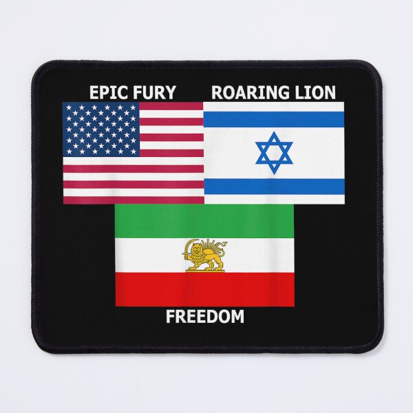 Item preview, Epic Fury Roaring Lion Freedom USA Israel Iran Patriotic Graphic Design designed and sold by River Silva.
