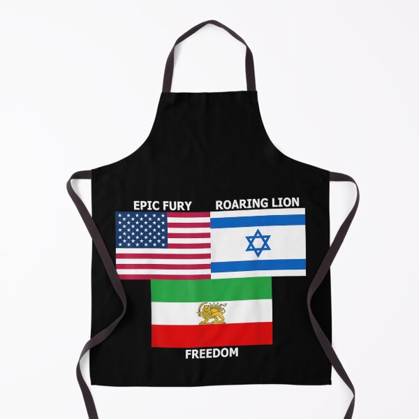 Item preview, Epic Fury Roaring Lion Freedom USA Israel Iran Patriotic Graphic Design designed and sold by River Silva.