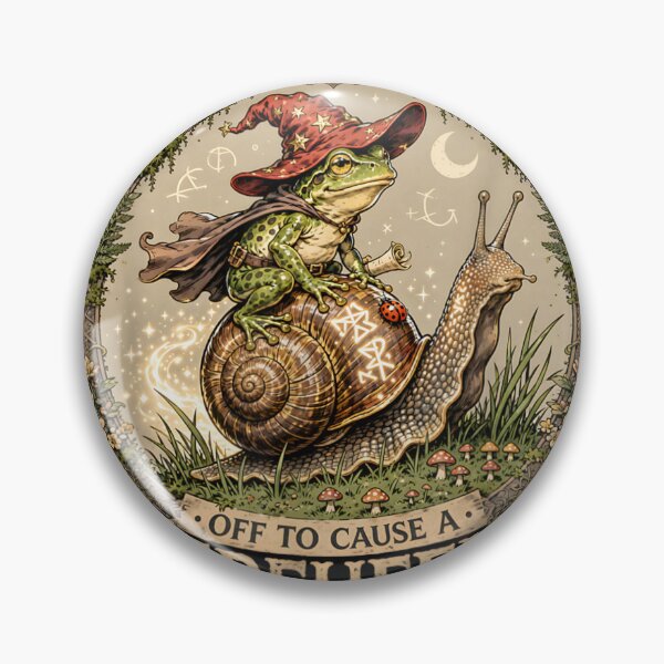 Item preview, Wizard Frog Riding Snail Fantasy Cottagecore Magical Kerfuffle Design designed and sold by River Silva.