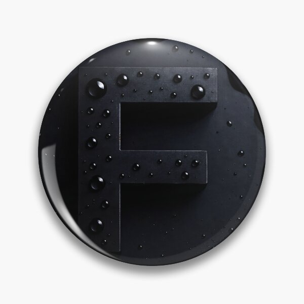 Item preview, Black Letter F Monogram – Glossy Water Droplets Dark Minimal 3D Initial designed and sold by Kaleidoscope Print.