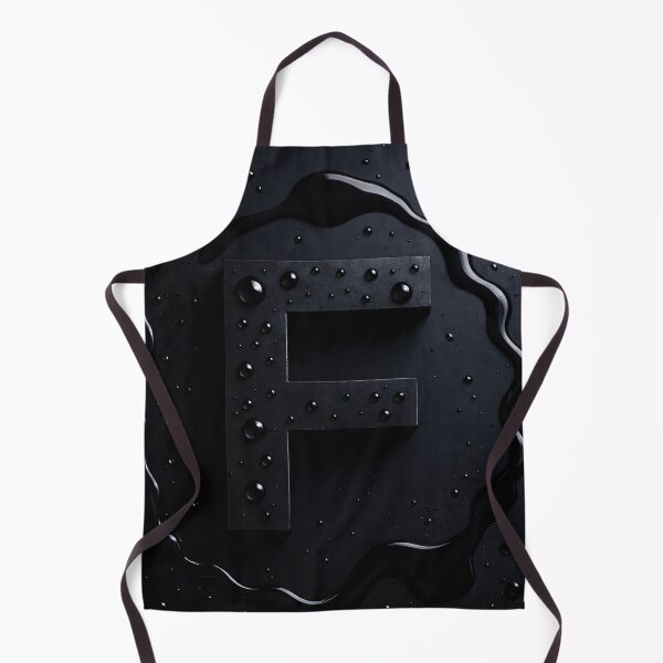 Item preview, Black Letter F Monogram – Glossy Water Droplets Dark Minimal 3D Initial designed and sold by Kaleidoscope Print.
