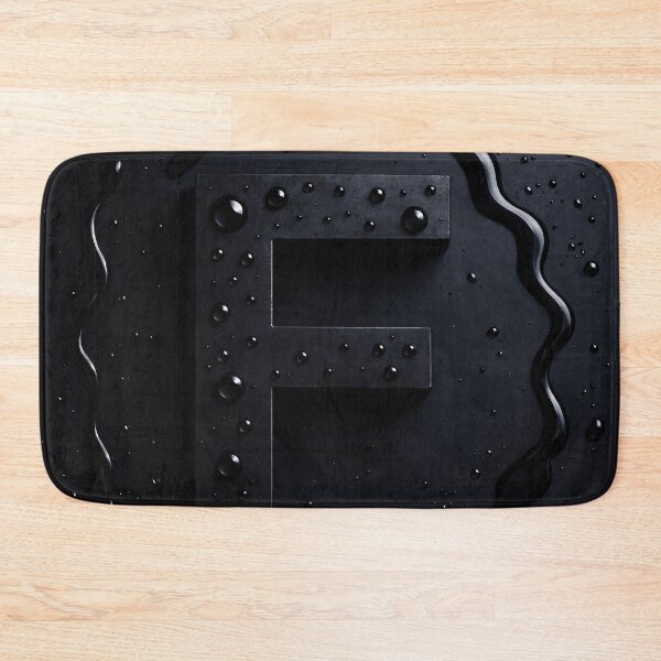 Item preview, Black Letter F Monogram – Glossy Water Droplets Dark Minimal 3D Initial designed and sold by Kaleidoscope Print.