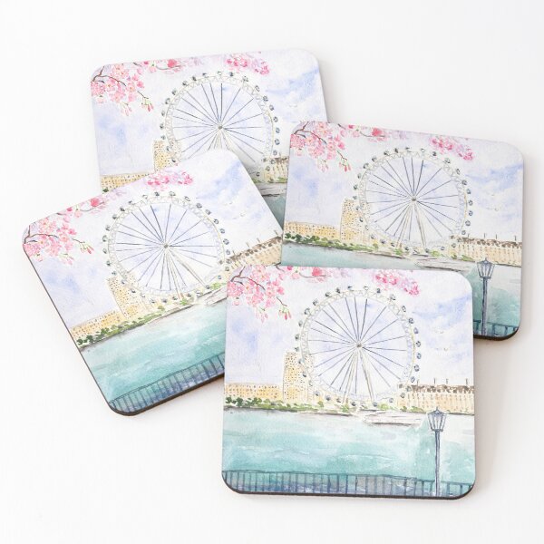 Item preview, London Eyes in spring watercolour painting  designed and sold by ColorandColor.