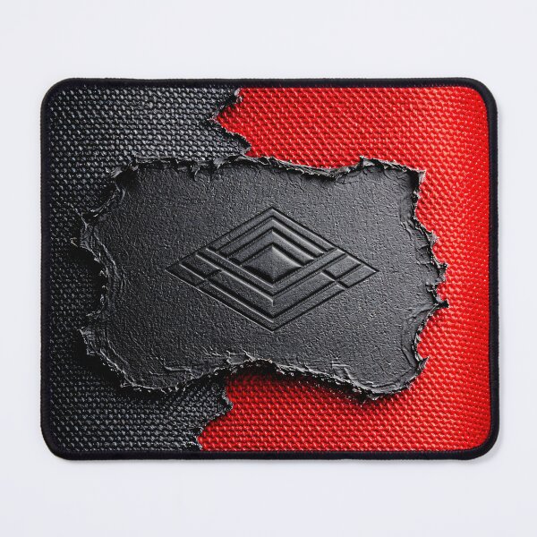 Item preview, Red & Black Leather Texture Abstract – Embossed Geometric Logo Patch Macro designed and sold by Kaleidoscope Print.