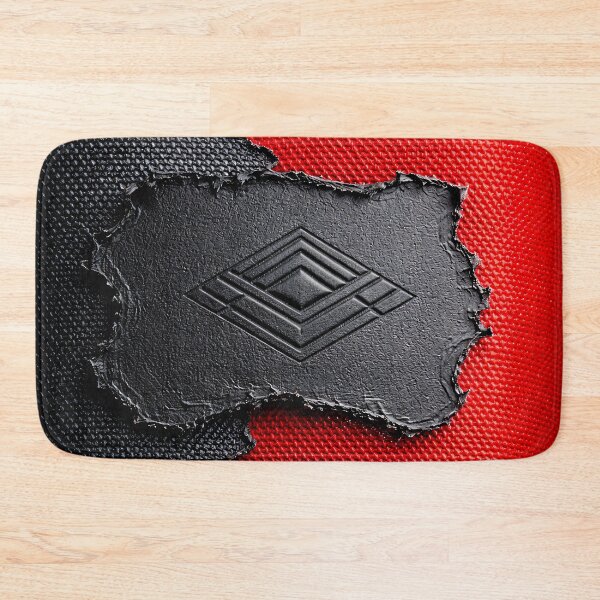 Item preview, Red & Black Leather Texture Abstract – Embossed Geometric Logo Patch Macro designed and sold by Kaleidoscope Print.