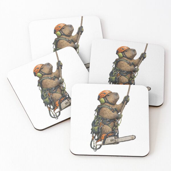 Item preview, Capybara Arborist – Realistic Tree Climbing Capybara with Chainsaw designed and sold by HubCreates.