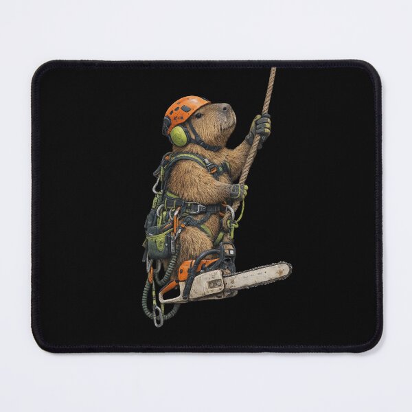 Item preview, Capybara Arborist – Realistic Tree Climbing Capybara with Chainsaw designed and sold by HubCreates.