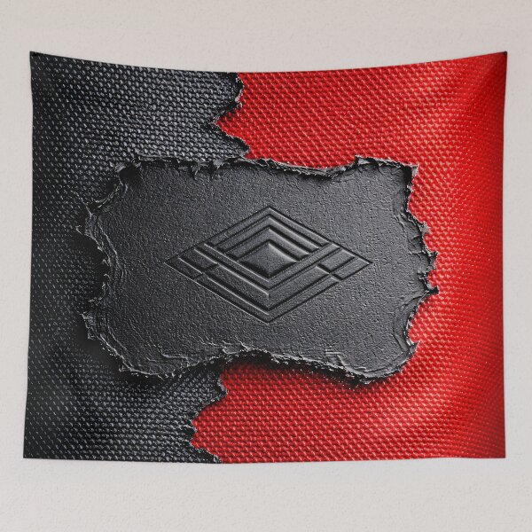 Item preview, Red & Black Leather Texture Abstract – Embossed Geometric Logo Patch Macro designed and sold by Kaleidoscope Print.