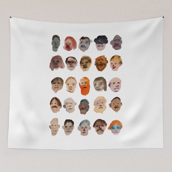 Item preview, Small Faces Watercolor Illustration designed and sold by DoodleODay.
