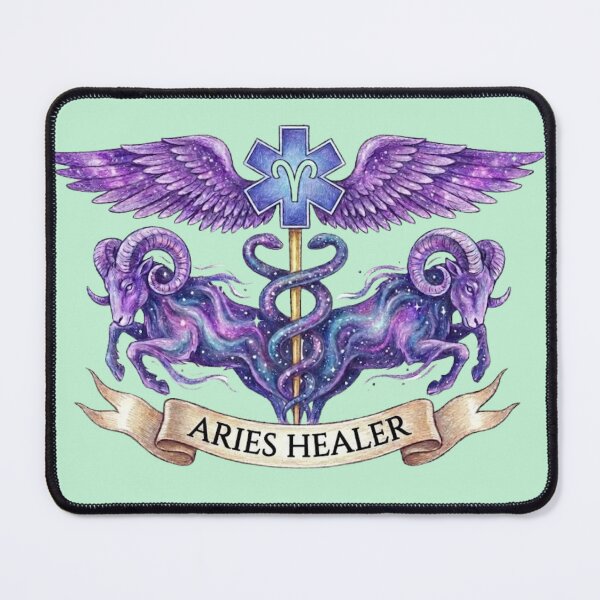 Item preview, Aries Medical Zodiac – Caduceus Astrology Art for Nurses and Doctors designed and sold by med-lavender-ee.