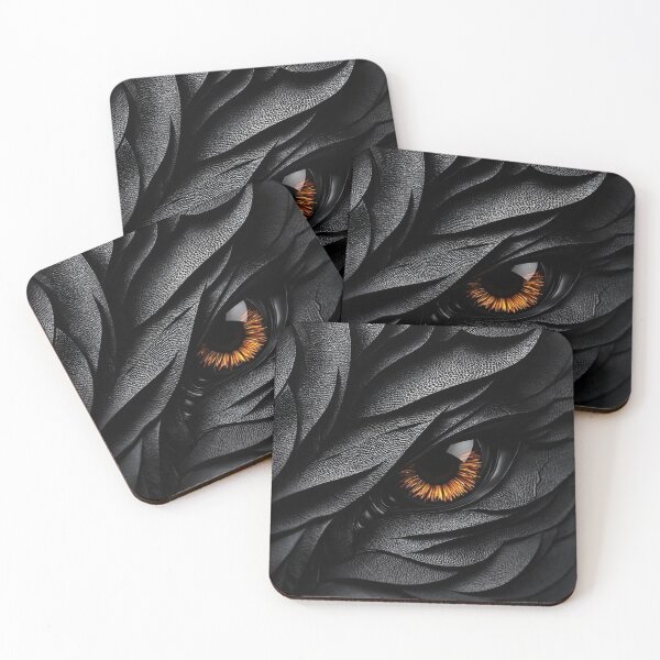 Item preview, Black Leather Dragon Eye – Dark Fantasy Macro Texture with Amber Iris designed and sold by Kaleidoscope Print.