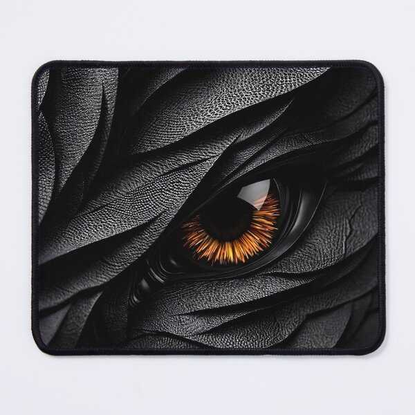 Item preview, Black Leather Dragon Eye – Dark Fantasy Macro Texture with Amber Iris designed and sold by Kaleidoscope Print.