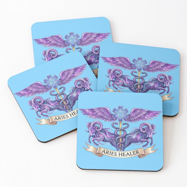 Item preview, Aries Medical Zodiac – Caduceus Astrology Art for Nurses and Doctors designed and sold by med-lavender-ee.