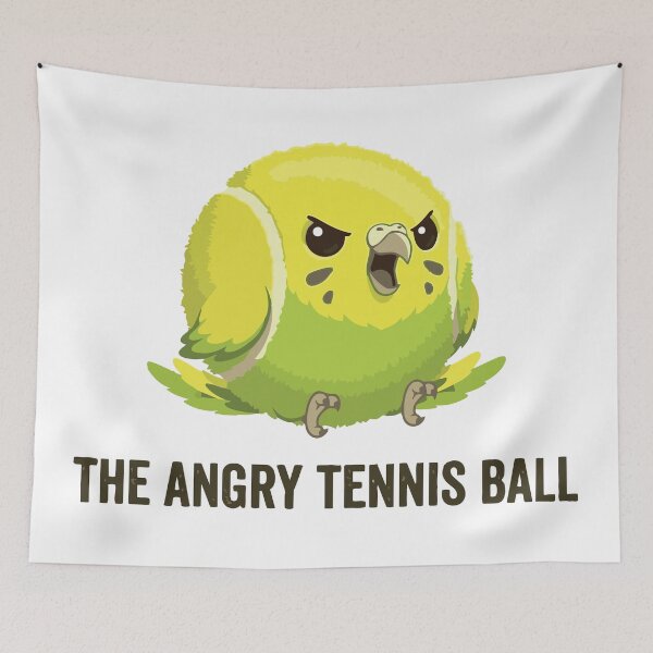 Item preview, The Angry Tennis Ball Funny Budgie Meme designed and sold by Petzzz.