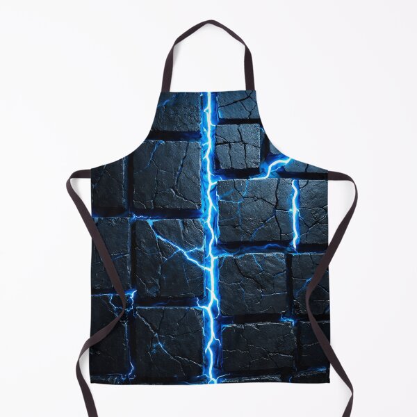 Item preview, Electric Blue Lightning Stone Wall – Cracked Rock Blocks Sci-Fi Texture designed and sold by Kaleidoscope Print.