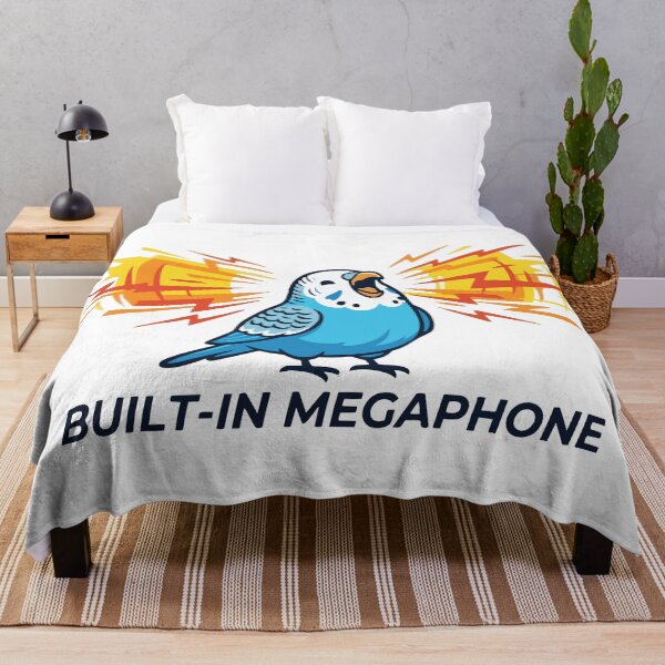 Item preview, Built In Megaphone Screaming Budgerigar Meme designed and sold by Petzzz.