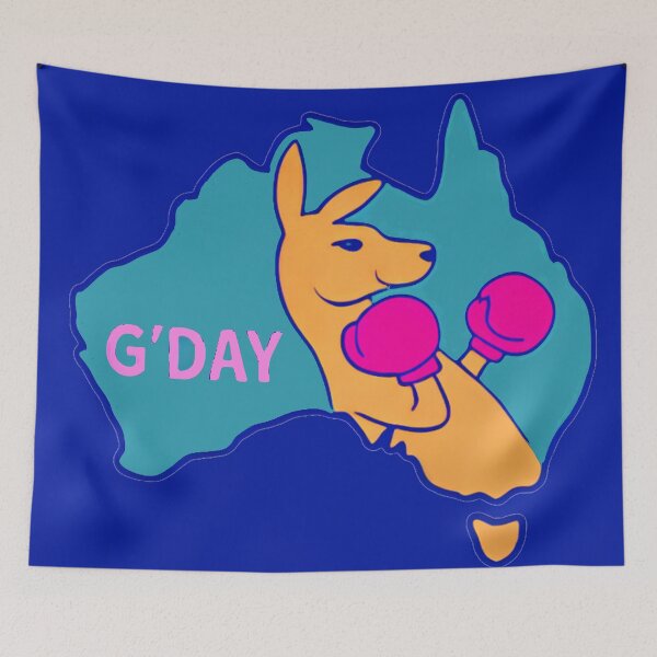 Item preview, Boxing Kangaroo over Australia designed and sold by Corinne Alexa Jackson.