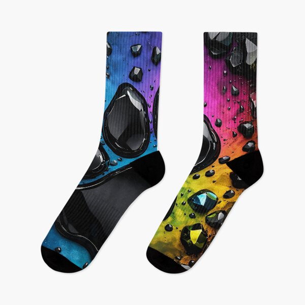 Item preview, Rainbow Paw Print – Glossy Black Pet Footprint on Neon Color Splash designed and sold by Kaleidoscope Print.