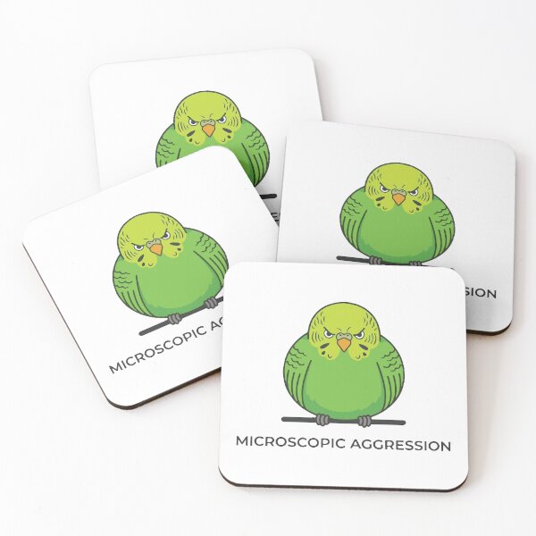 Item preview, Microscopic Aggression Fluffed Up Budgie designed and sold by Petzzz.