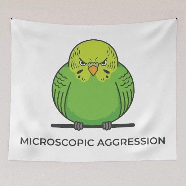 Item preview, Microscopic Aggression Fluffed Up Budgie designed and sold by Petzzz.