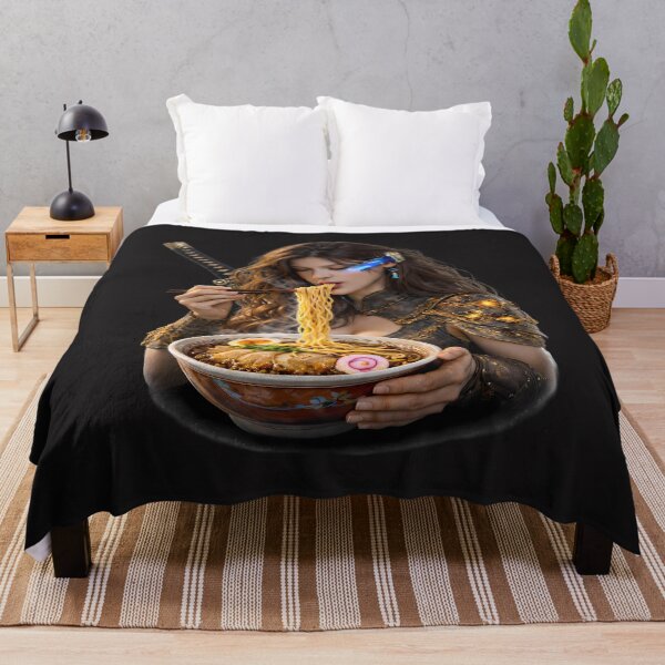 Item preview, Cyber Samurai Girl Eating Ramen designed and sold by Dragon-Samurai.