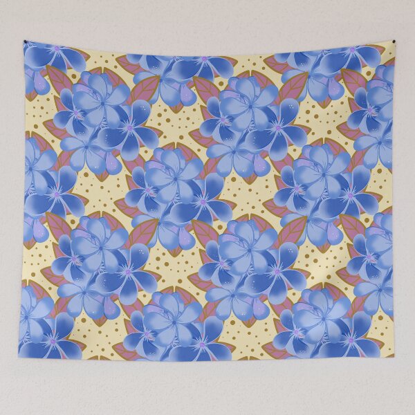 Item preview, Frangipani Delight Blue Pattern  designed and sold by YaldiDesign.