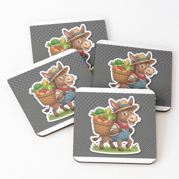 Item preview, Proud Farmer Donkey Vegetable Basket Sticker designed and sold by R & K Fashions.