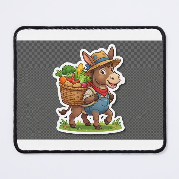 Item preview, Proud Farmer Donkey Vegetable Basket Sticker designed and sold by R & K Fashions.