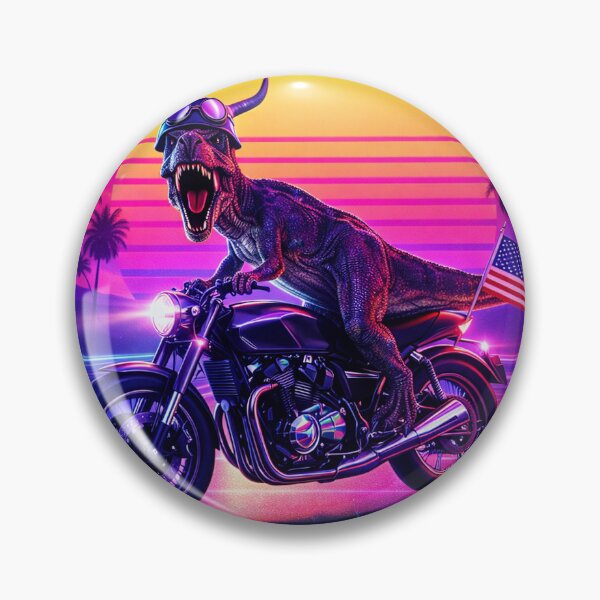 Item preview, Neon Synthwave Dino Rider designed and sold by LuluLeb.